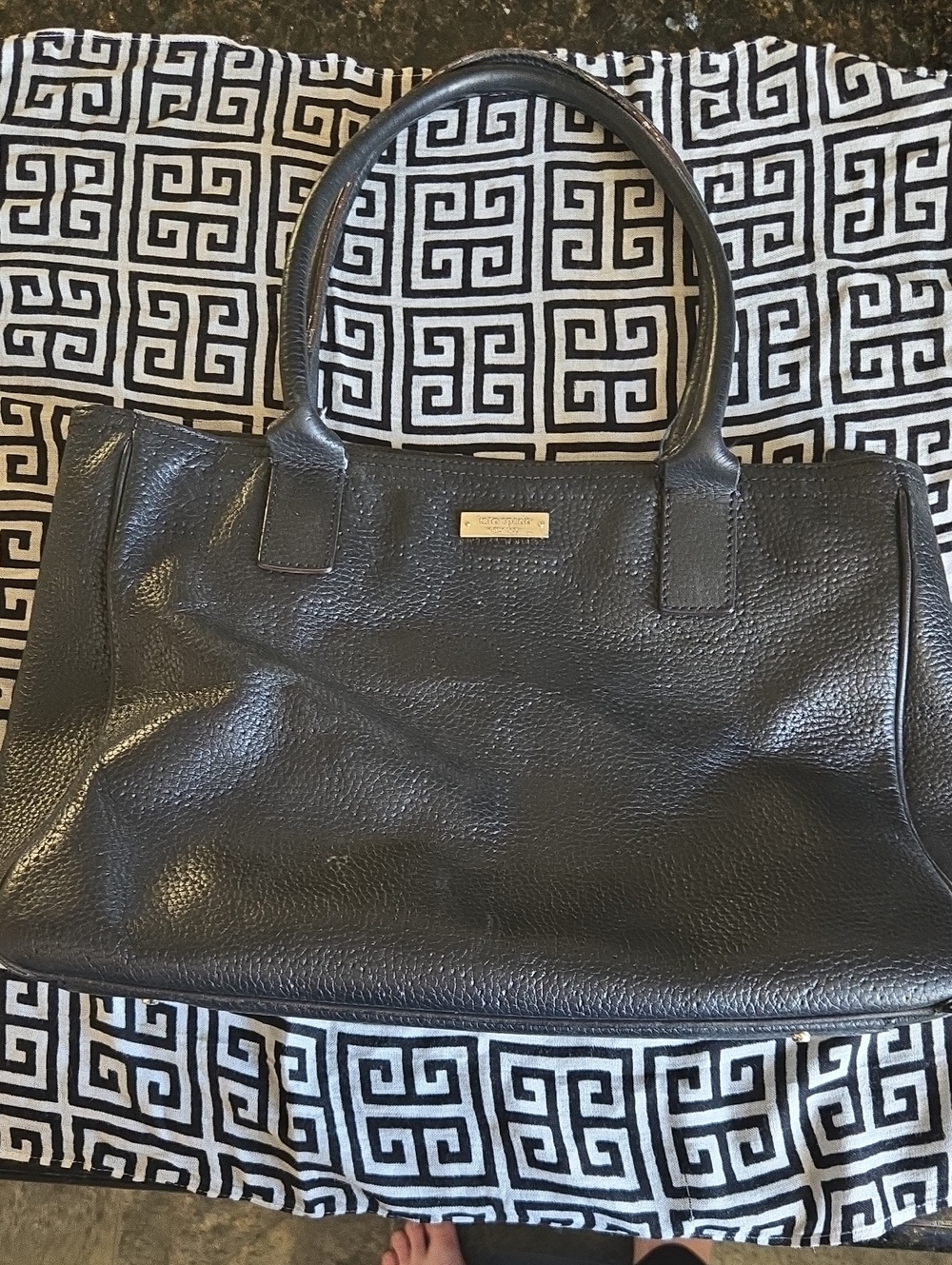 Kate Spade 13in Black Leather Tote Bag